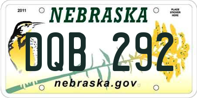 NE license plate DQB292