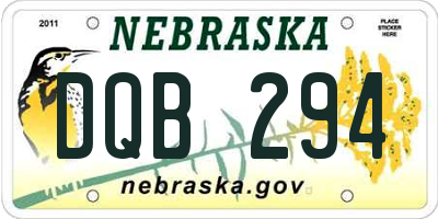 NE license plate DQB294