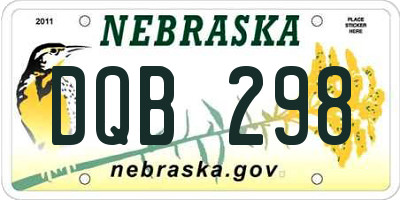 NE license plate DQB298