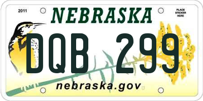 NE license plate DQB299