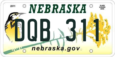 NE license plate DQB311