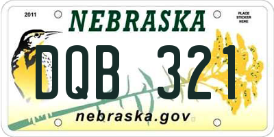 NE license plate DQB321