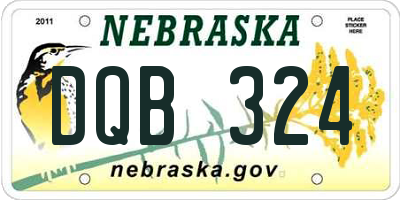 NE license plate DQB324