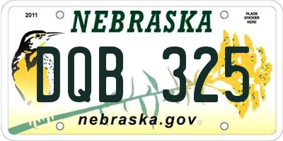 NE license plate DQB325