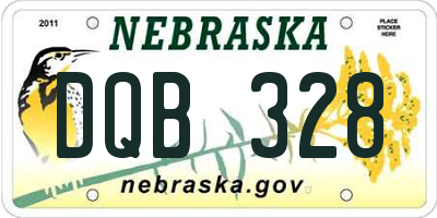 NE license plate DQB328