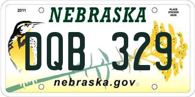 NE license plate DQB329