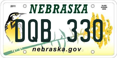 NE license plate DQB330