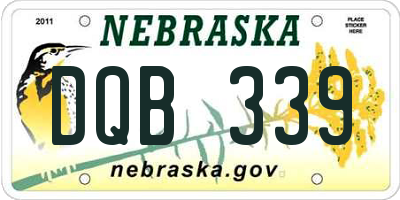 NE license plate DQB339