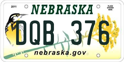 NE license plate DQB376