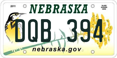 NE license plate DQB394