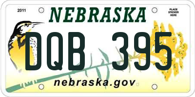 NE license plate DQB395