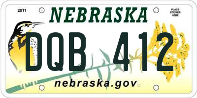NE license plate DQB412