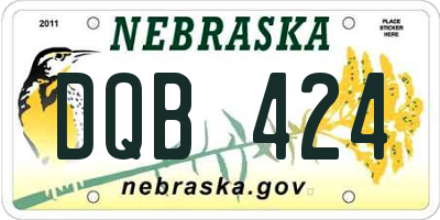 NE license plate DQB424