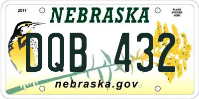 NE license plate DQB432