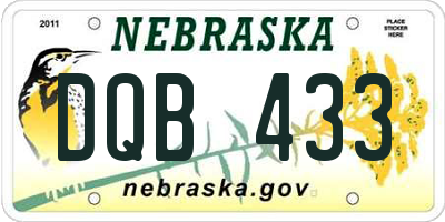 NE license plate DQB433