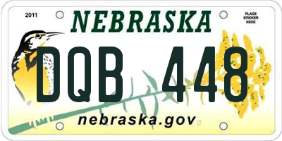 NE license plate DQB448