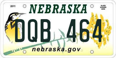 NE license plate DQB464