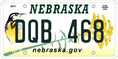 NE license plate DQB468
