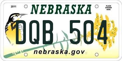 NE license plate DQB504