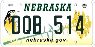 NE license plate DQB514