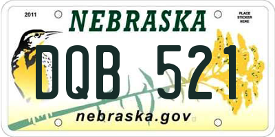 NE license plate DQB521