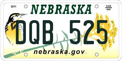 NE license plate DQB525