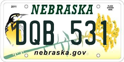 NE license plate DQB531