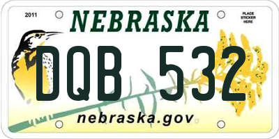 NE license plate DQB532