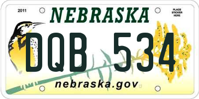 NE license plate DQB534