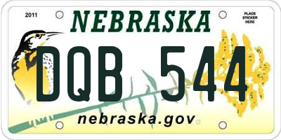 NE license plate DQB544