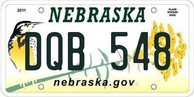 NE license plate DQB548