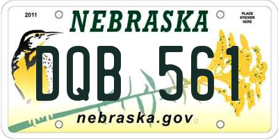 NE license plate DQB561