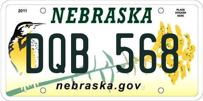 NE license plate DQB568