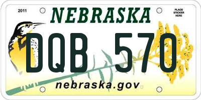 NE license plate DQB570