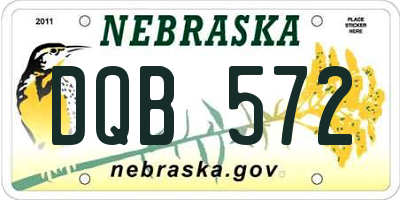 NE license plate DQB572