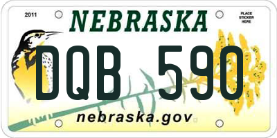 NE license plate DQB590