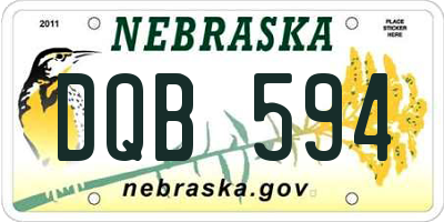 NE license plate DQB594