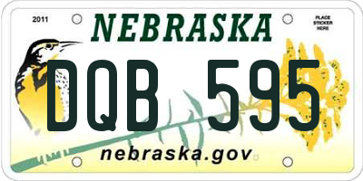 NE license plate DQB595