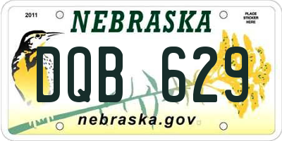 NE license plate DQB629