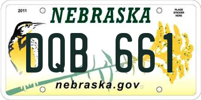 NE license plate DQB661