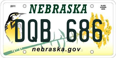 NE license plate DQB686