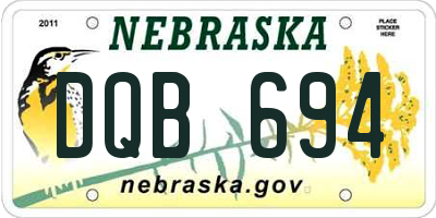 NE license plate DQB694