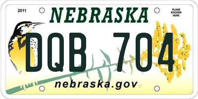 NE license plate DQB704