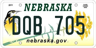 NE license plate DQB705