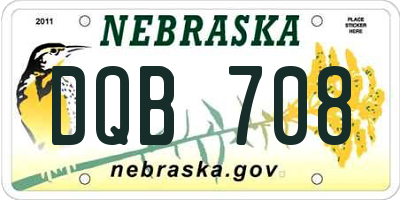 NE license plate DQB708