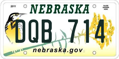NE license plate DQB714
