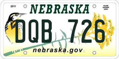 NE license plate DQB726