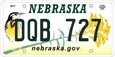 NE license plate DQB727