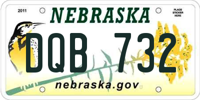NE license plate DQB732