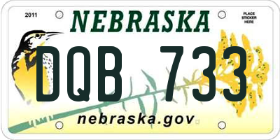 NE license plate DQB733